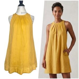 Every | Women | Mustard Yellow Ramie A-Line Sleeveless Tank Mini Dress | Sz XS